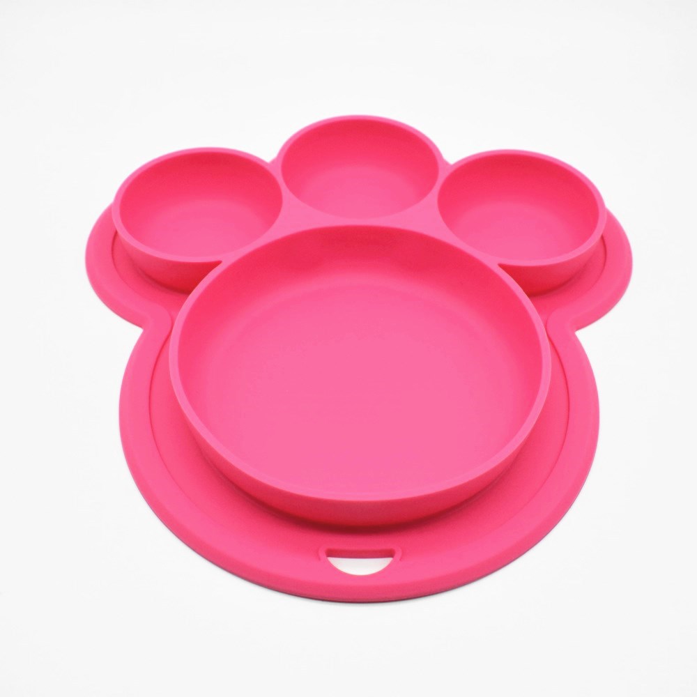 Bear's Paw Children's Plate New Silicone Feeding Tableware With Chassis Hanging Hole Dhildren's Bowl