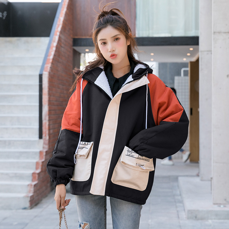 Korean Style Bf Wind Loose Padded Hooded Jacket