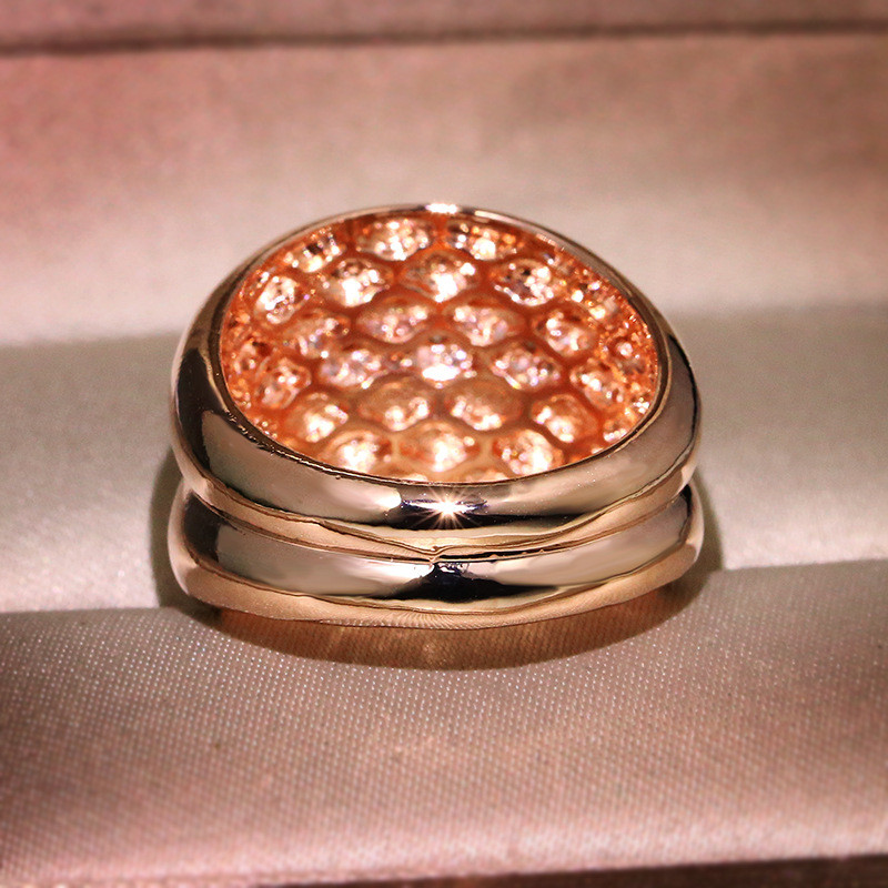 Fashion Multi-curved Zircon Ring Simple Creative Rose Gold Ring