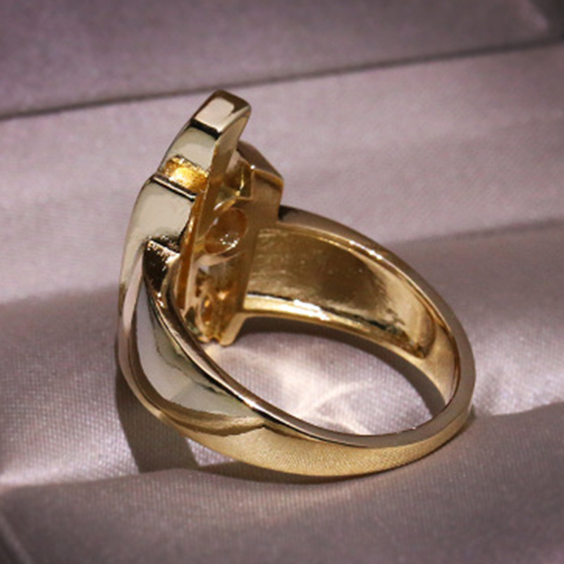 Vini Wish Cross-Border Supply New Electroplating Zircon Diamond Geometric Ladies Ring European And American Popular Engagement Hand Jewelry