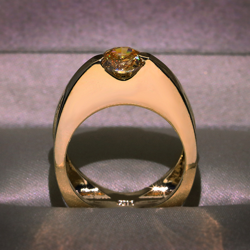 Bague De Mariage En Or Rose Avec Strass Pour Femmes, Nouvelle De Bijoux De Luxe