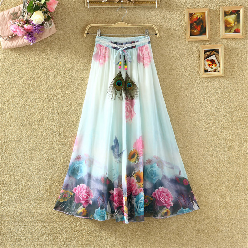 Title 1, Bohemian Chiffon Print Rok Bloemen Fee Jurk Vak...