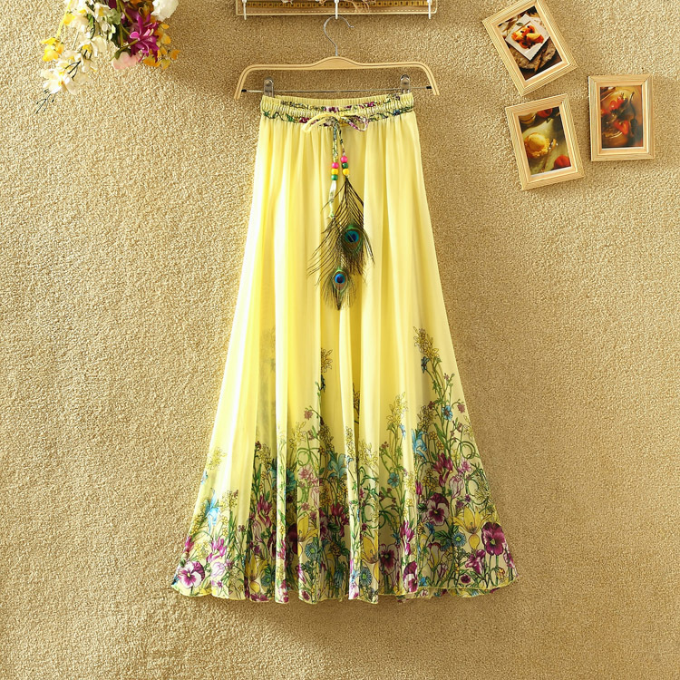 Title 5, Bohemian Chiffon Print Rok Bloemen Fee Jurk Vak...