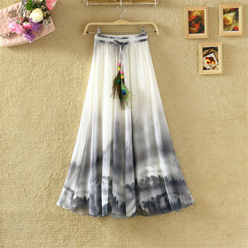 Title 2, Bohemian Chiffon Print Rok Bloemen Fee Jurk Vak...