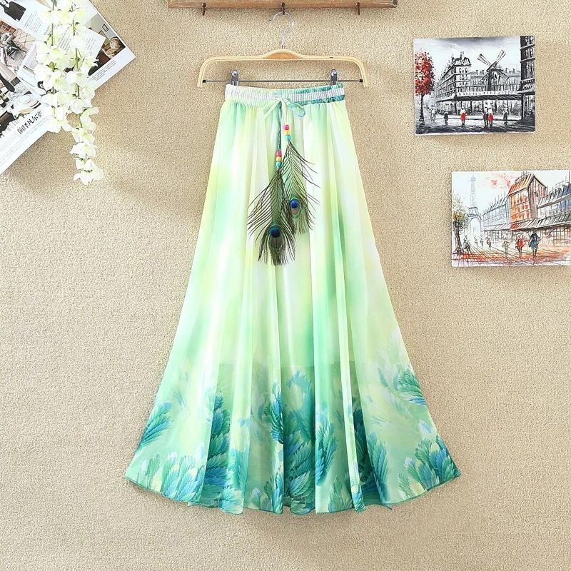 Title 6, Bohemian Chiffon Print Rok Bloemen Fee Jurk Vak...