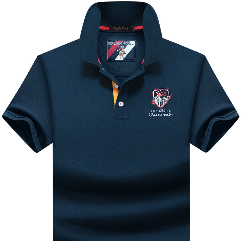 Summer Men's Short-sleeved T-shirt Overalls Business Casual Loose Large Size Lapel Men's Compassionate Shirt