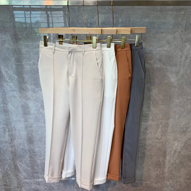 Men's Casual Cropped Trousers Straight