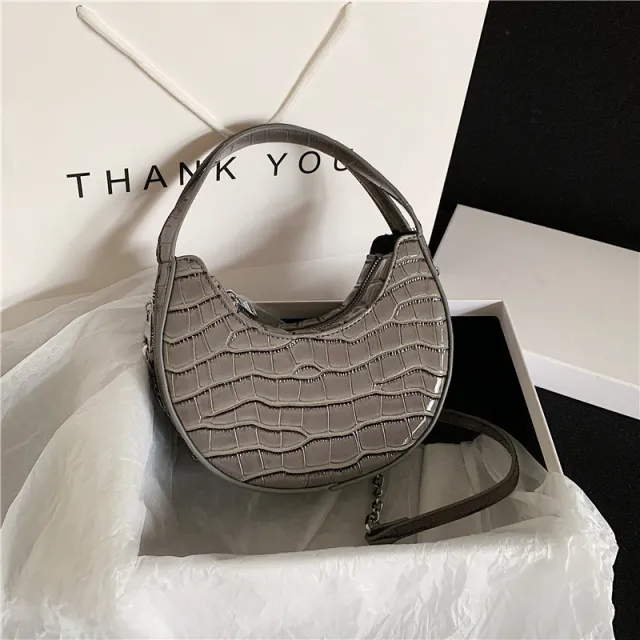 Small Fresh Fashion Underarm Bag Small Bag Messenger Handbag Grey - Shop at LoveMi