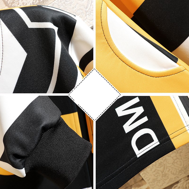 Korean Style Color-blocking Striped Mid-length Trench Coat