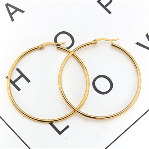 Round Big Earrings Female Non Fading Anti Allergic Earrings Stainless Steel Earrings