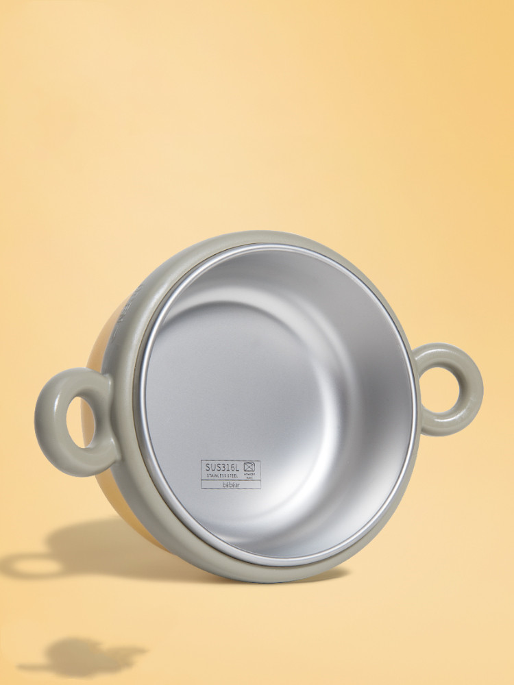 Hug Bear Complementary Food Bowl Baby Water Injection Insulation Bowl Baby Children's Bowl Anti-Fall And Anti-scald Tableware Special Bowl