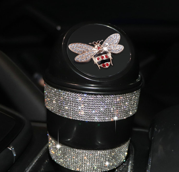 Car Trash Can Creative Swan Diamond Car Multi-function Storage Bucket Car Door Slot Water Cup Storage Bucket — foto 5