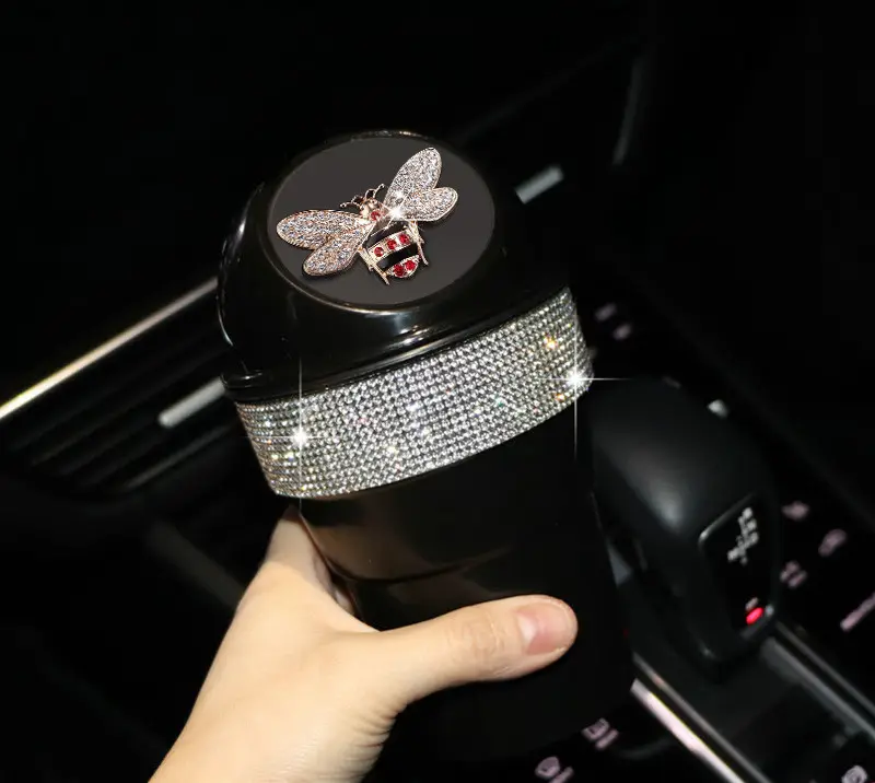 Car Trash Can Creative Swan Diamond Multi-function