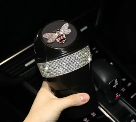 Car Trash Can Creative Swan Diamond Car Multi-function Storage