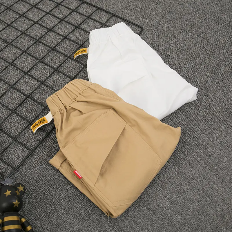 Boys Cropped Pants Summer Cotton Children's White