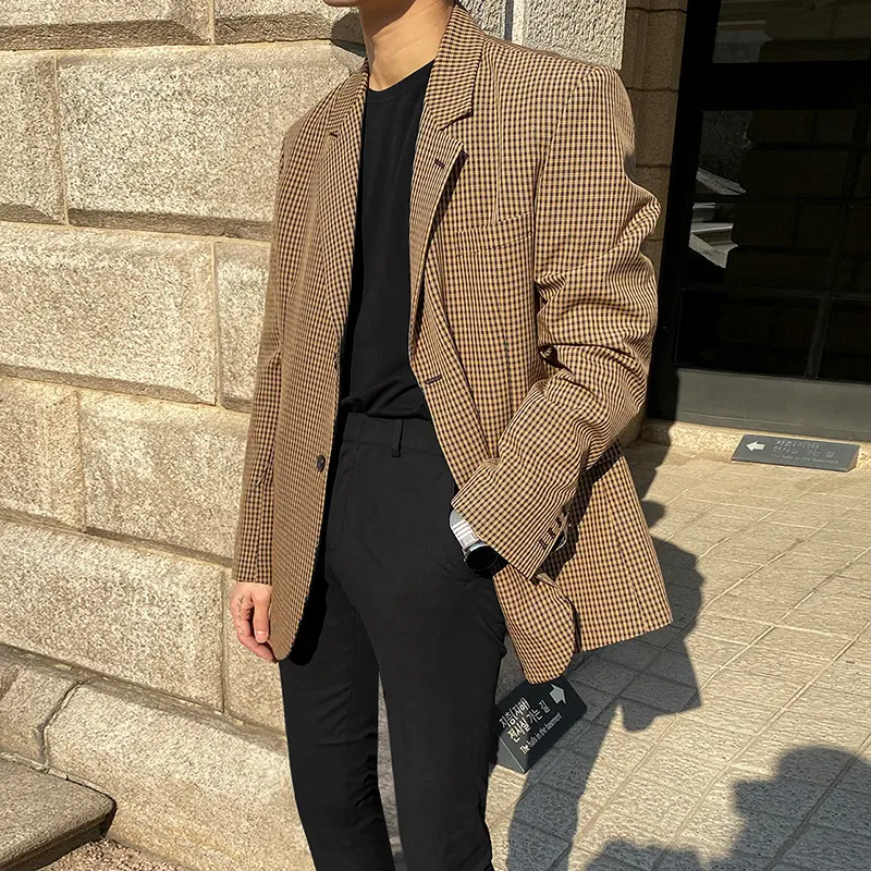 Mrcyc Spring New Korean Youth Plaid Blazer Trend Handsome