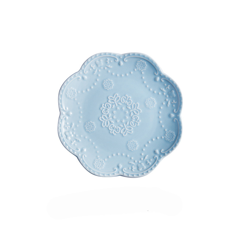 Round lace sky blue 8 inch