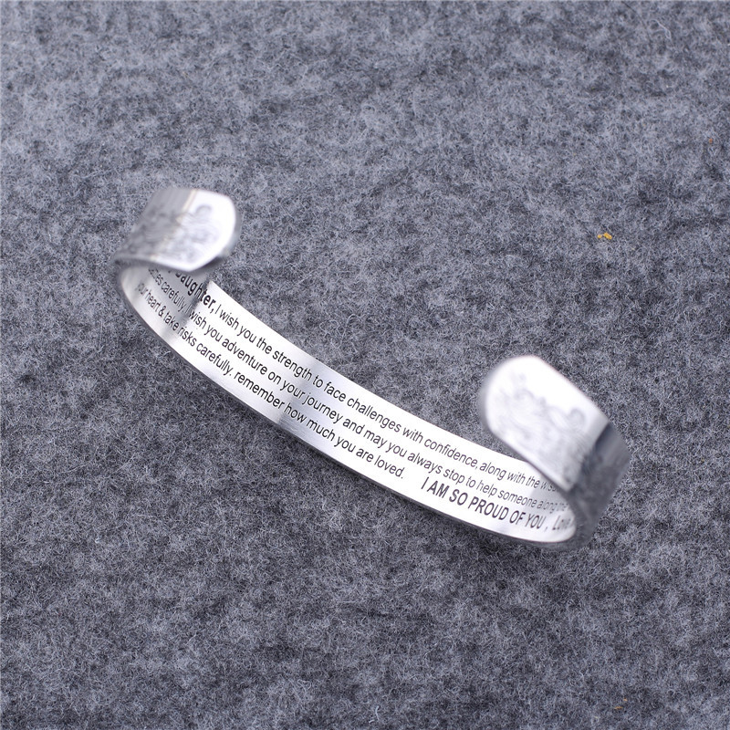 10mm Wave Titanium Steel Bracelet With Lettering Inspirational WaveBracelet
