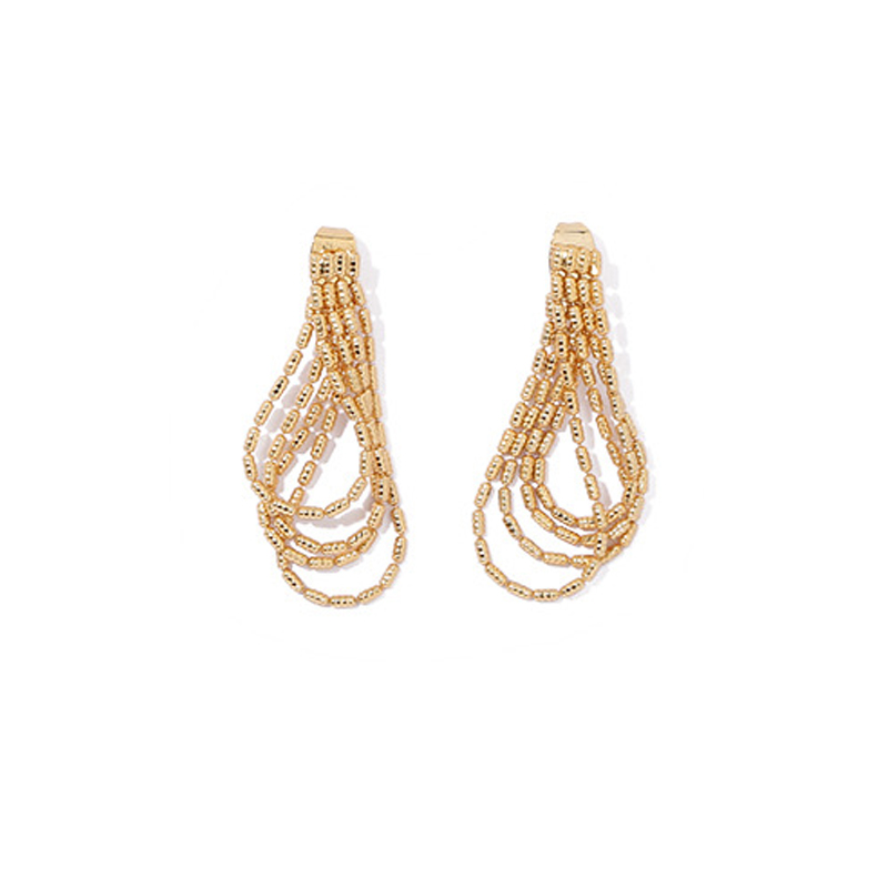 Fashion Personality Fringed Brass Earrings