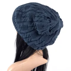 Hat Female Winter Tide Korean Version Of Wild Wool Hat Knitted Hat - Blue - View 1