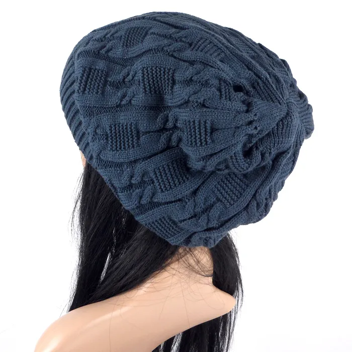 Hat Female Winter Tide Korean Version Of Wild Wool Hat Knitted Hat - Blue