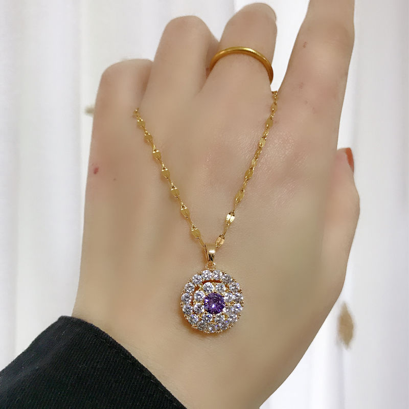 Diamond Pendant Short Clavicle Chain Net Celebrity Fashion — foto 3