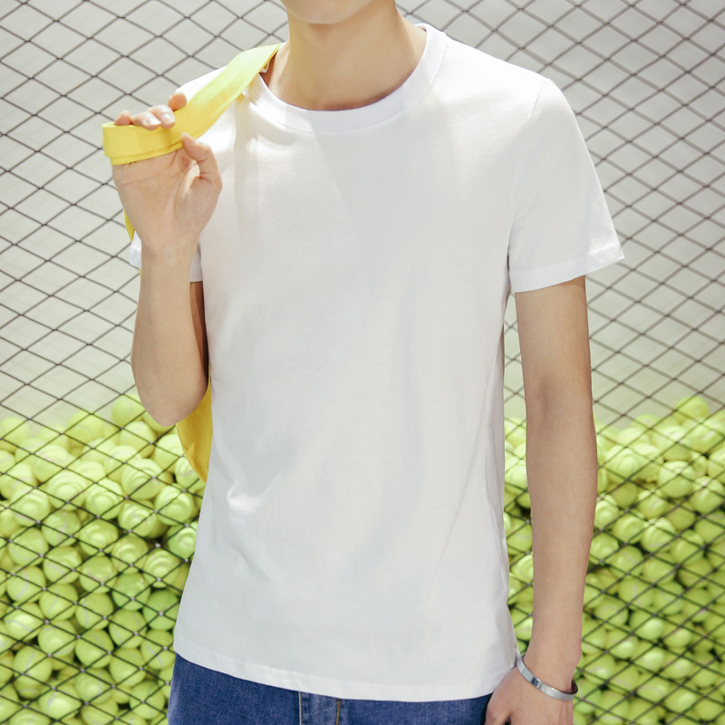 Men's Short Sleeve t-shirt Round Neck Solid Color