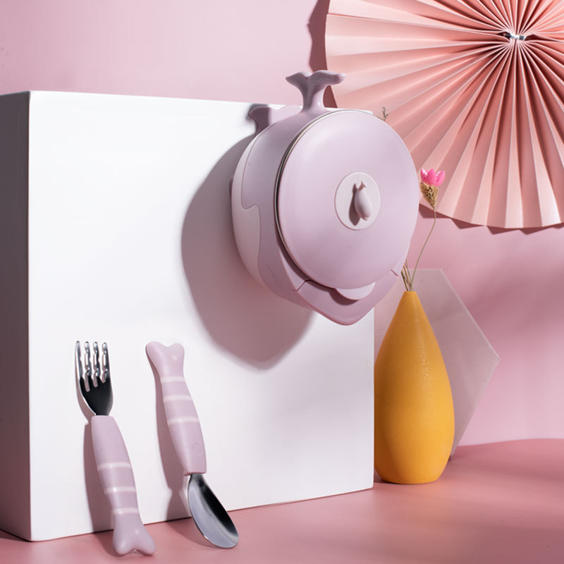 Water-Filled Insulation Bowl Baby Food Supplement Bowl Baby Bowl Spoon Set