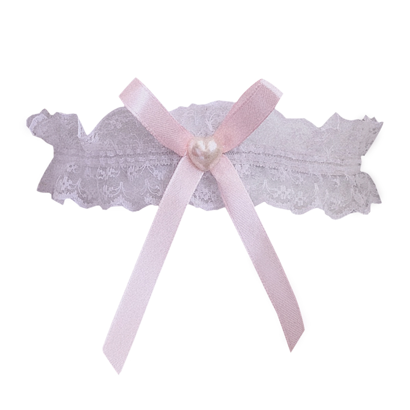 Title 2, Cosciali elastici in pizzo Love Bow Girly rosa