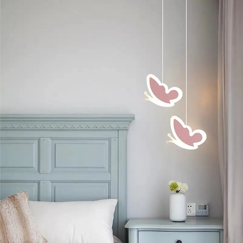 Creative Heart-shaped Butterfly Flower Children's Room Ceiling Lamp Chandelier