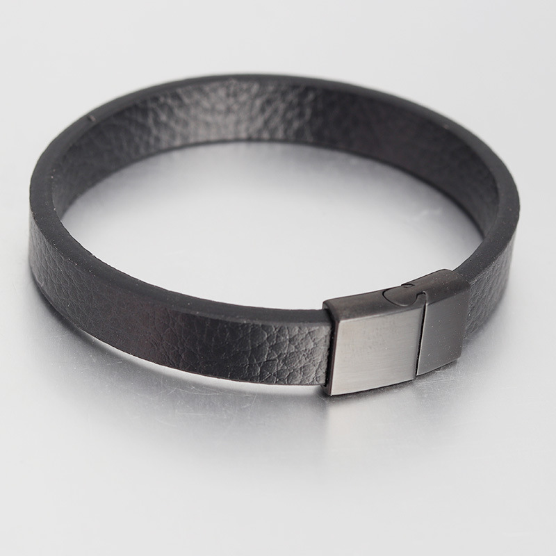 Leather Bracelet Leather Bracelet J Simple Bracelet Men'S Cowhide Jewelry