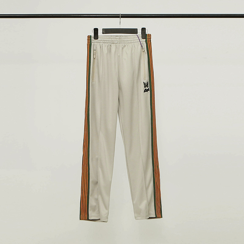 The Same Butterfly Embroidery Side Striped Webbing Casual Pants Loose Wide-Leg Pants