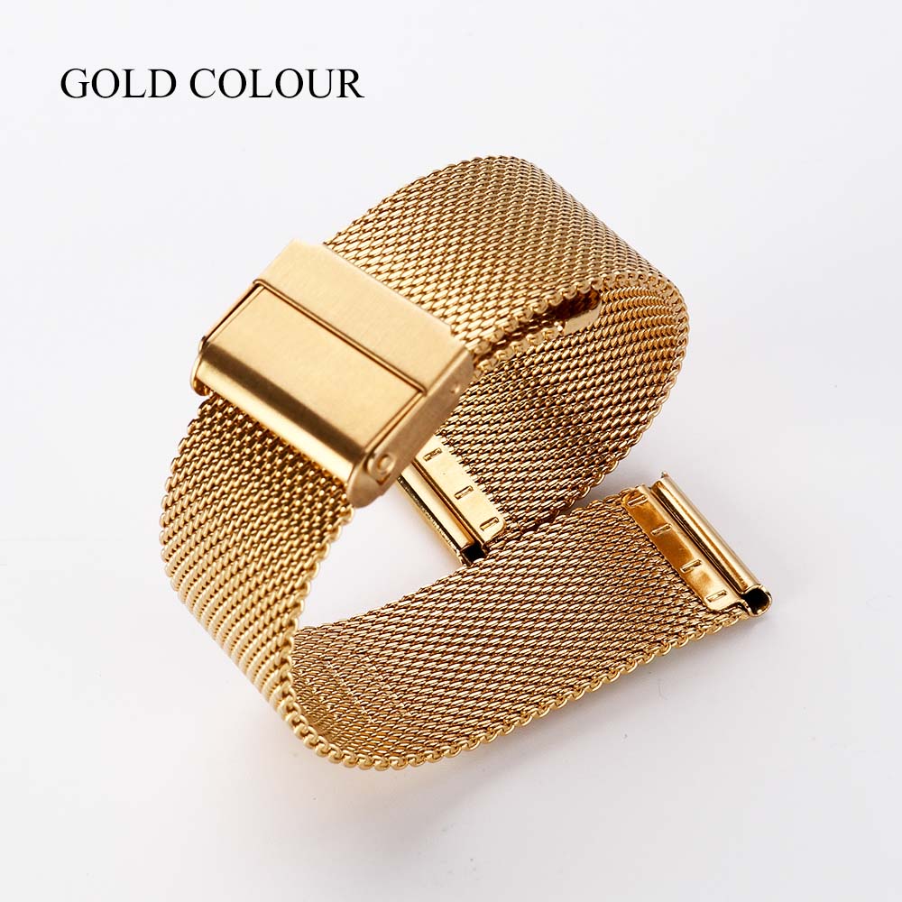 Stainless Steel Double Safety Buckle Milanese Braided Mesh Belt