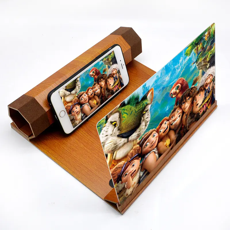 Mobile Phone Volume Magnifier Wood Grain 3D