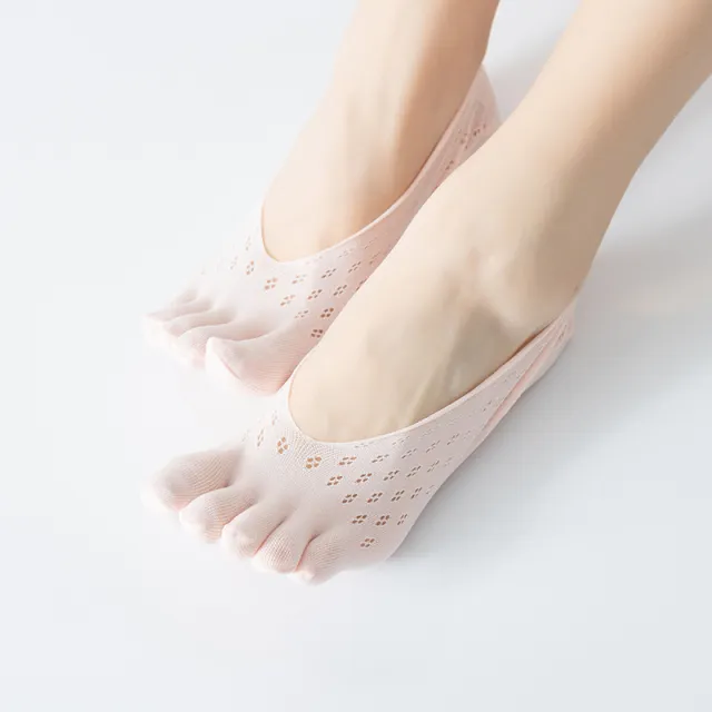 Velvet Summer Five finger Mesh Breathable Invisible Shallow Mouth Silicone Lace Stockings Women Pink - Shop at LoveMi