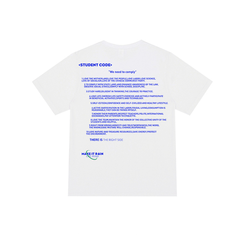 Korean Version Ins Retro American Men''s Fashion Hip Hop Versatile Short Sleeve T-shirt BF Hong Kong Style Leisure Comfortable Loose Top