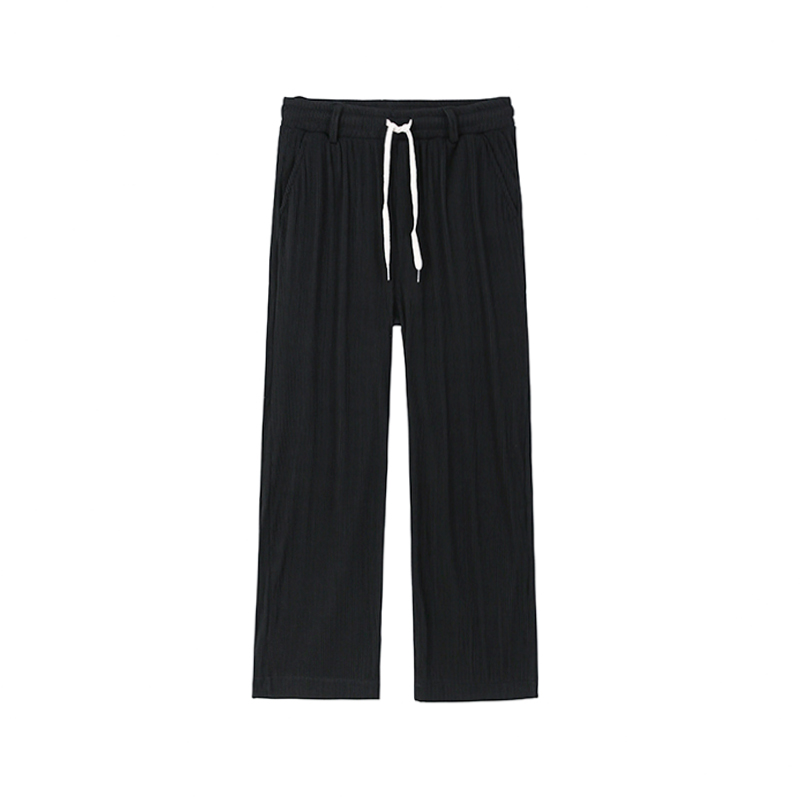 Title 2, Pantalon homme automne ample droit en soie glac...