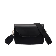 One-Shoulder Womens Messenger Bag Korean Style Simple Braided Small Bag - Black - View 1