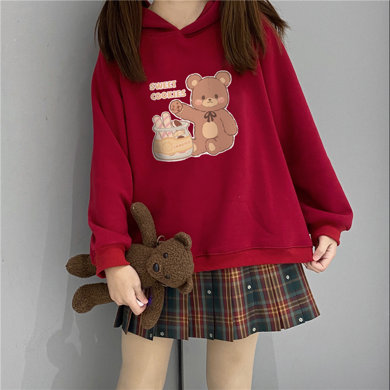 Bear Sweater Women Plus Velvet Padded Jacket