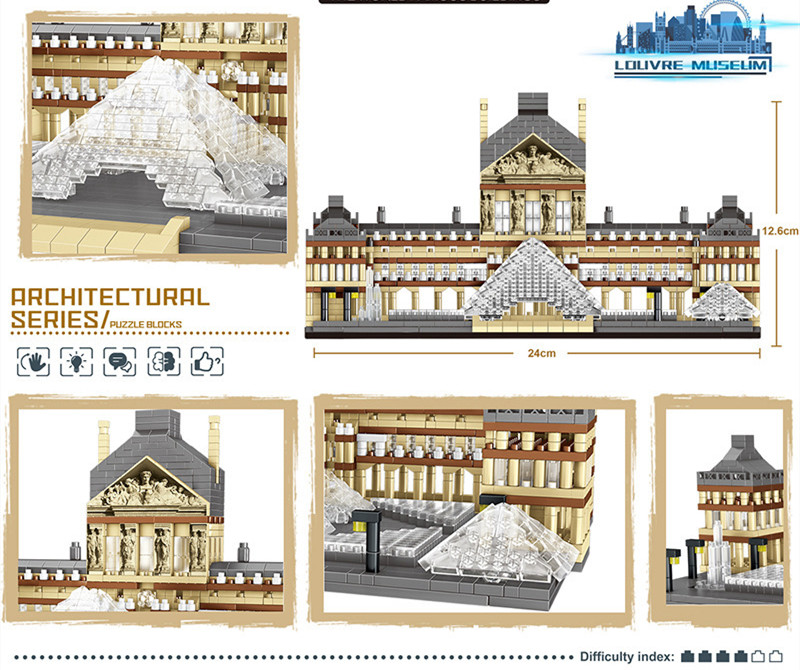 Title 2, Fun Lz8040 Louvre Miniaturowe Klocki Diamentowe...