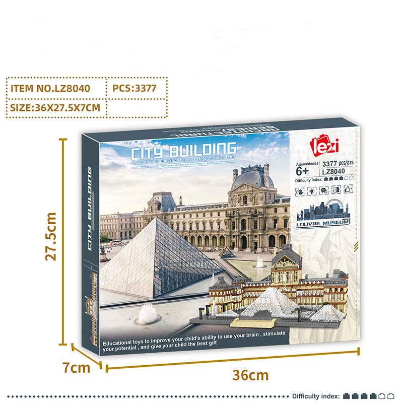 Title 3, Fun Lz8040 Louvre Miniaturowe Klocki Diamentowe...