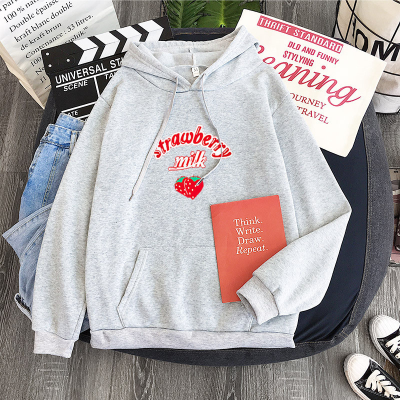 Title 3, HarajukuStrawberry Milk Graphic Sweatshirt