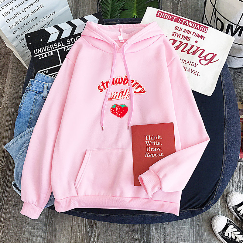 Title 7, HarajukuStrawberry Milk Graphic Sweatshirt