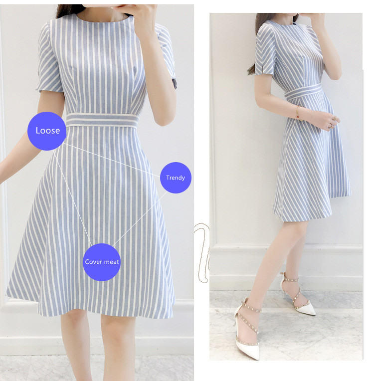 Title 3, Korean Fashion Style Elegant Striped Slim Skirt...