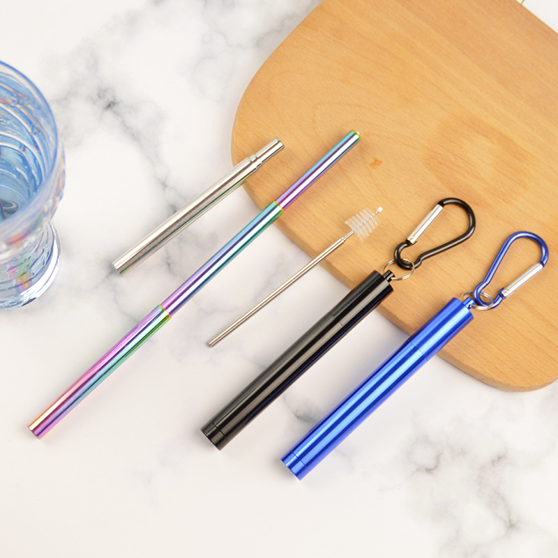 Stainless Steel Telescopic Straw, Stainless Steel 304 FDA Grade Portable Hot-selling Stretch Storage