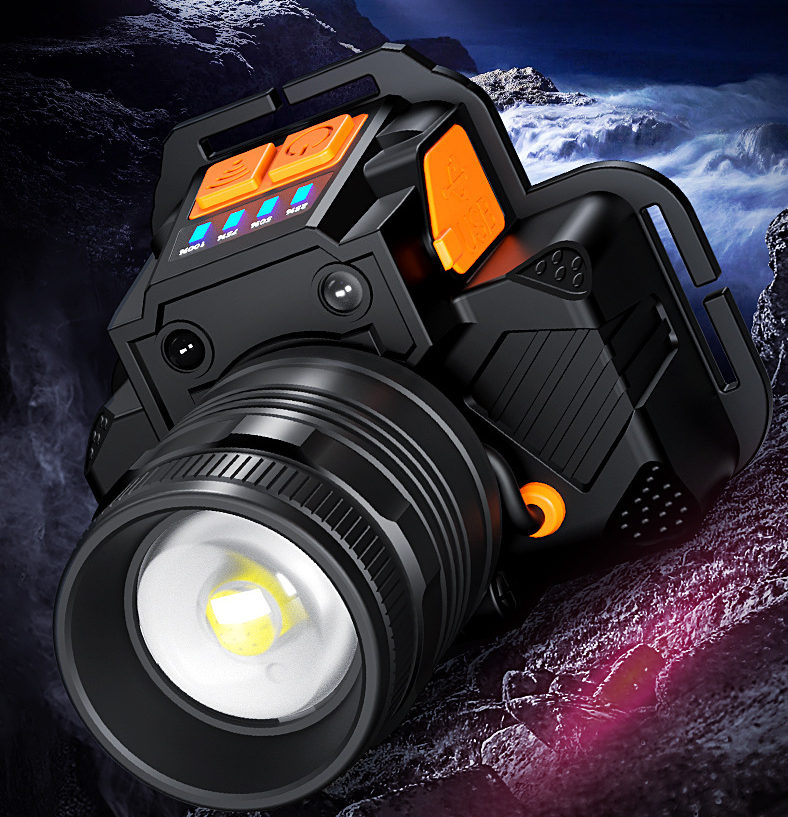 L2 Strong Light Zoom Headlight USB Charging Induction LED Light Night Flashlight - Image 2
