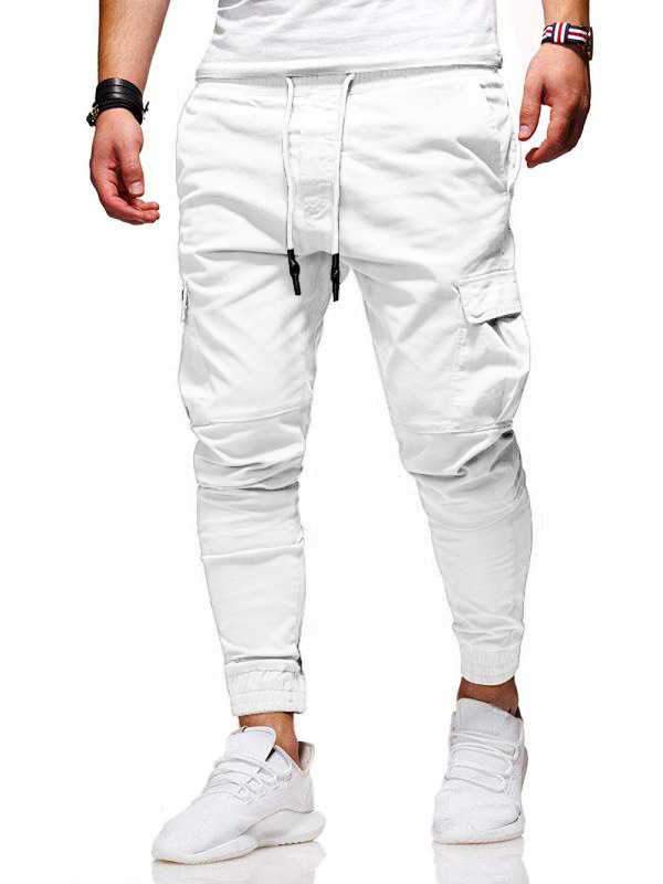 Men's Tethered Elastic Sports Baggy Pants Long Casual Pants