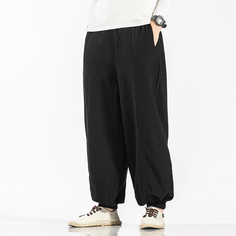 Linen Tang Suit Wide-leg Pants