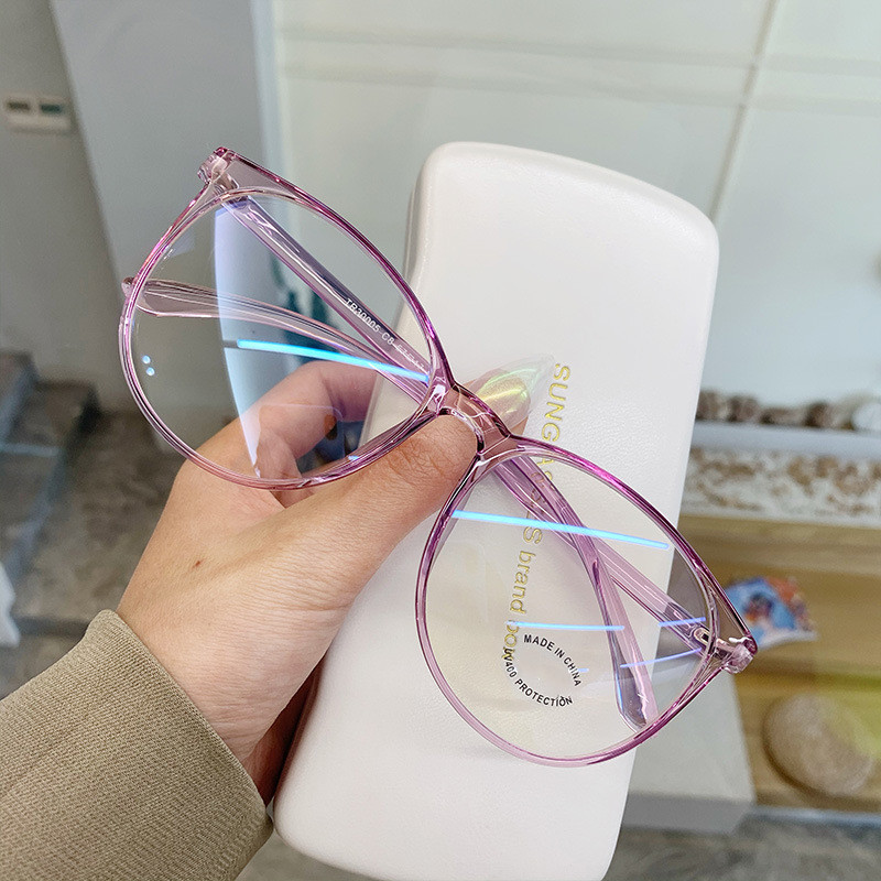 Round Face Anti Blue Light Plain Face Can Be Matched With Nearsighted Net Red Eye Frame - Image 3