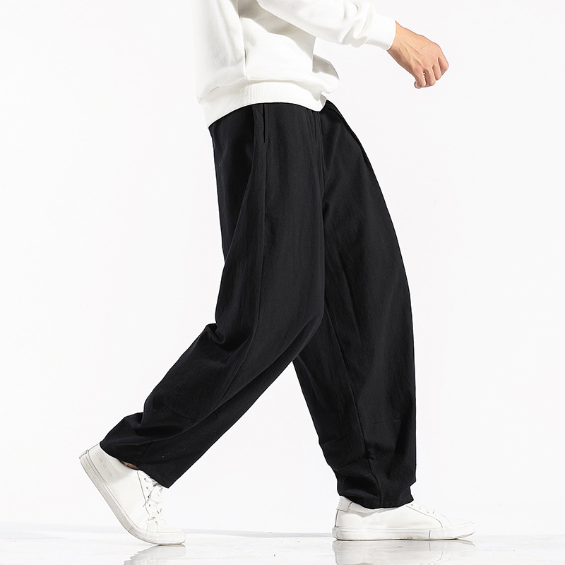 Loose Chinese-style Wide-leg Pants In Large Sizes